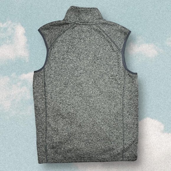 Dark gray EDDIE BAUER heather fleece zipper vest - Picture 2 of 4